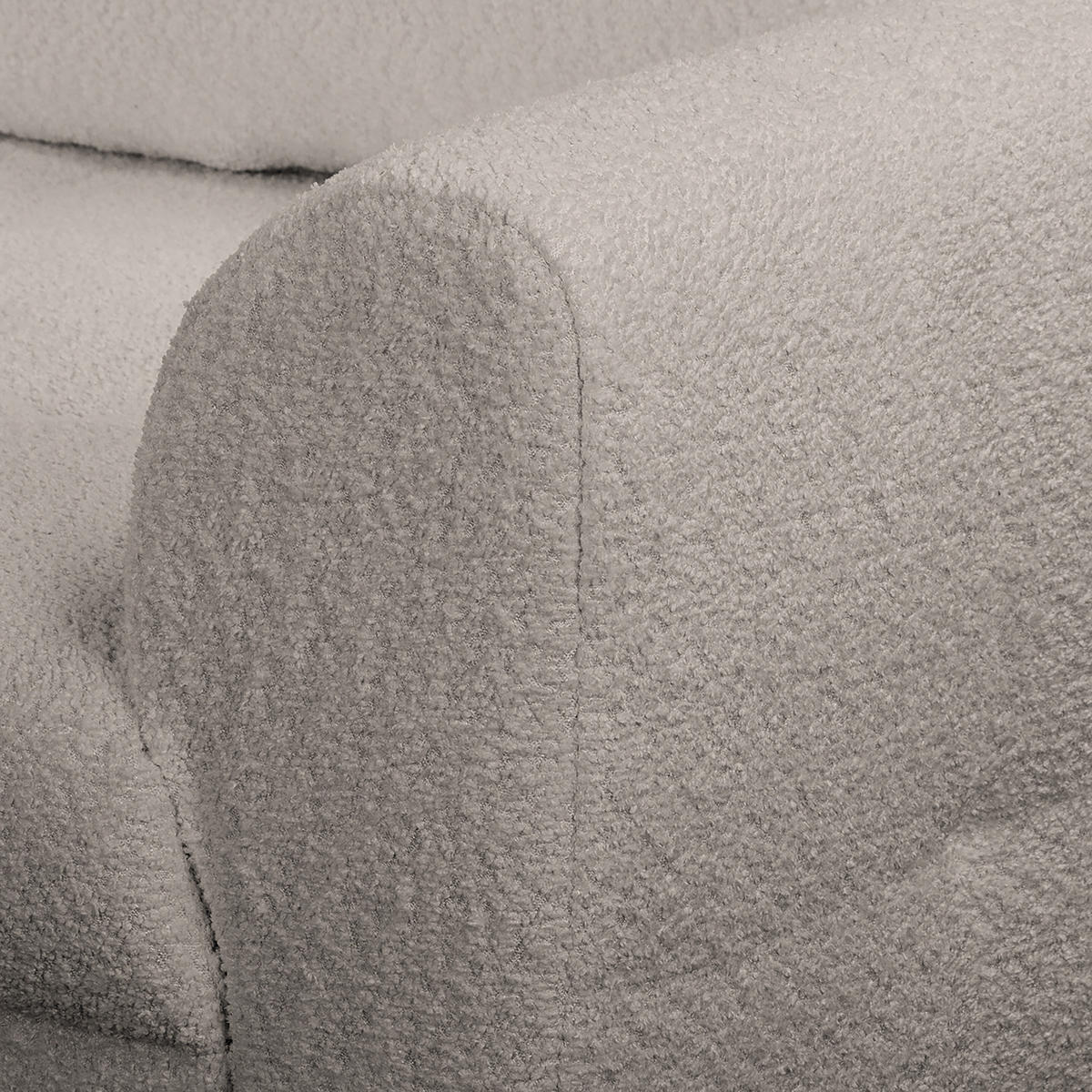 ECKSOFA  in Bouclé Grau  161/231 cm  - Naturfarben/Grau, Design, Holz/Textil (161/231cm) - Livetastic