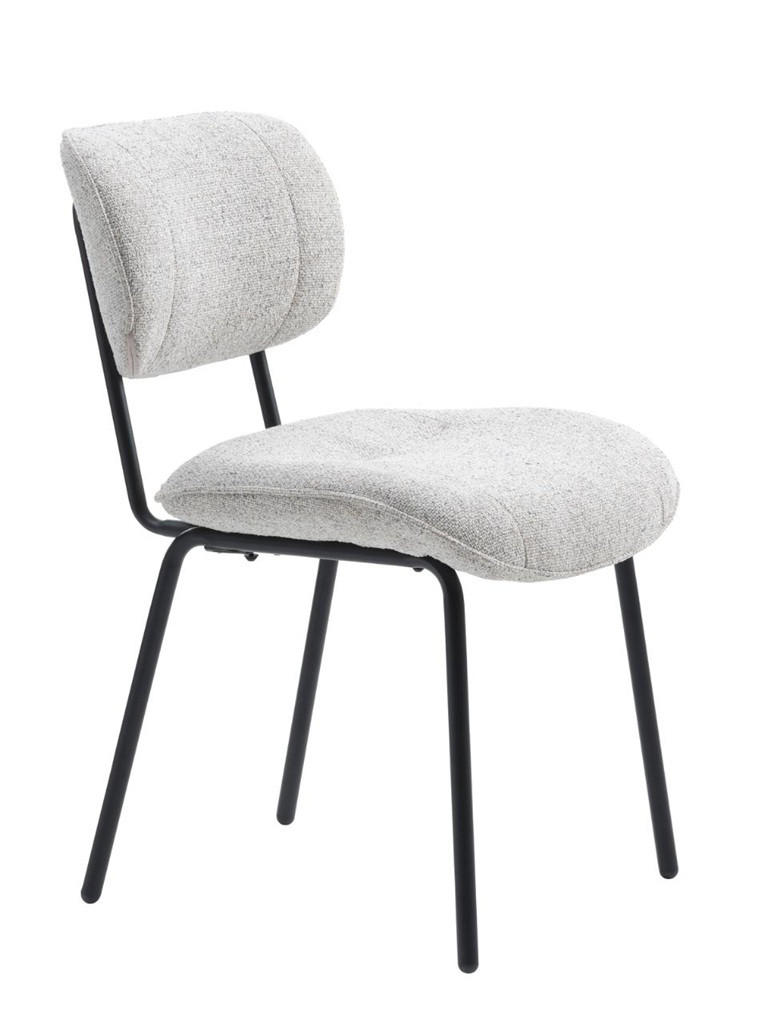 STOL 2 styck  bouclé  cremefärgad  - svart/cremefärgad, Modern, metall/textil (50/98/50cm) - Niels Andersson