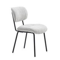 STOL 2 styck  bouclé  cremefärgad  - svart/cremefärgad, Modern, metall/textil (50/98/50cm) - Niels Andersson