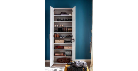 GARDEROBE 3-teilig in 220/198/29 cm - Wildeiche/Weiß, Design, Holzwerkstoff (220/198/29cm) - Moderano