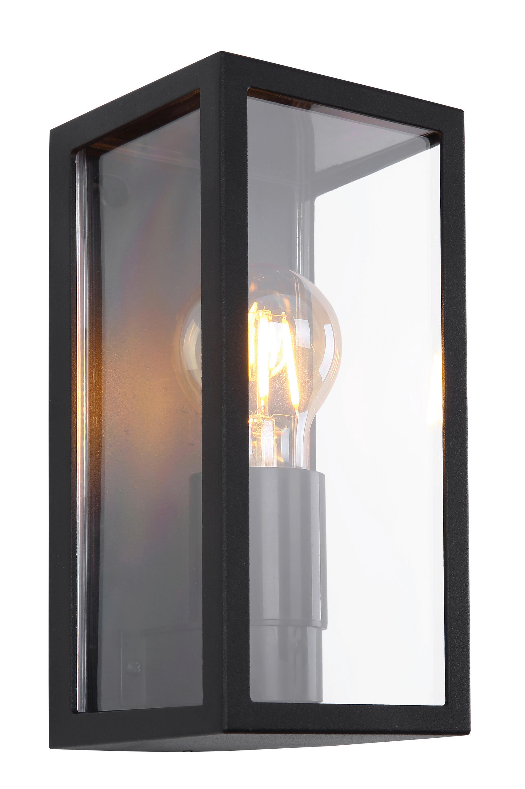 AUSSENWANDLEUCHTE - Klar/Schwarz, Basics, Kunststoff/Metall (11/11/22,8cm) - Globo