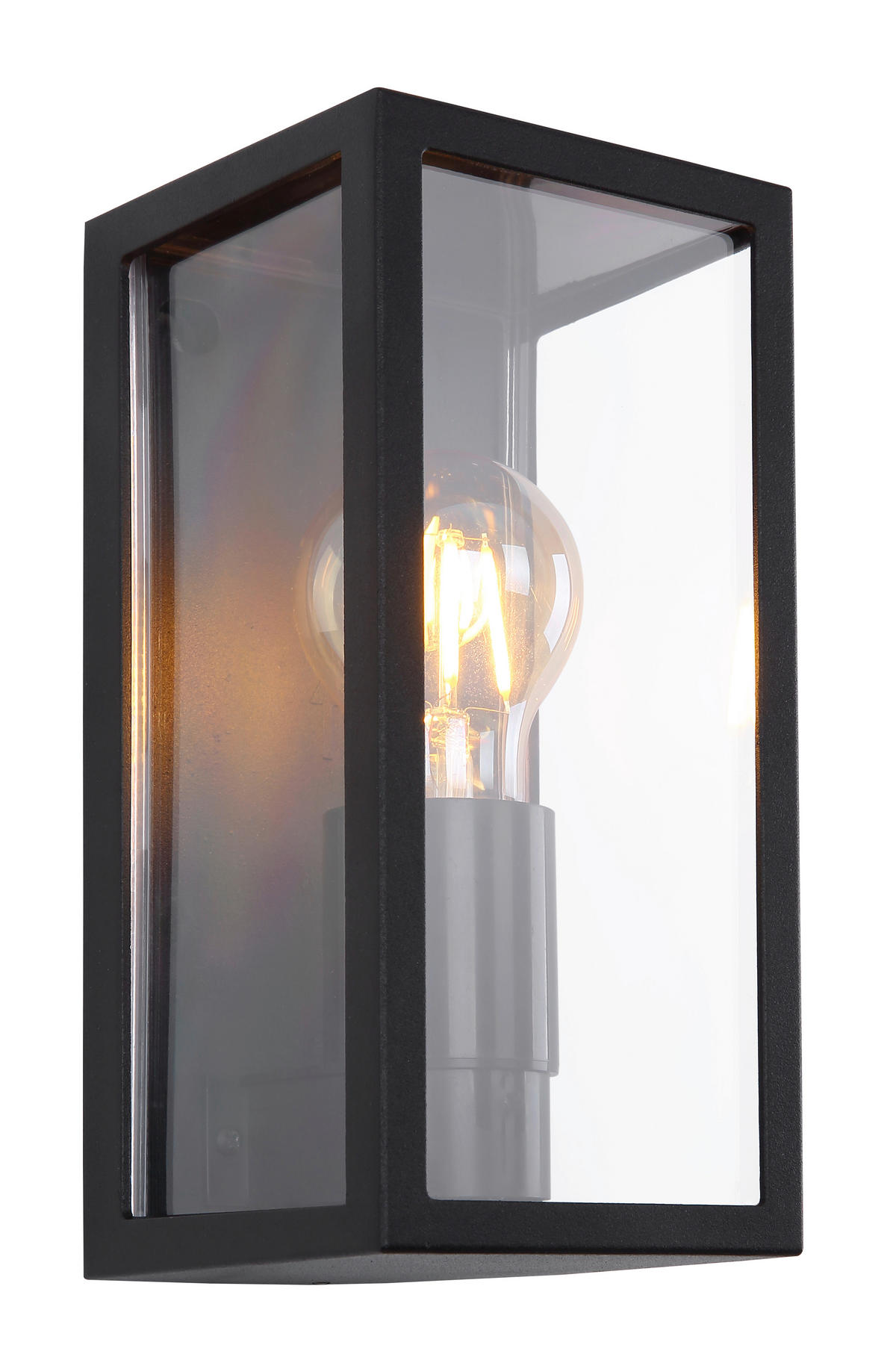 AUSSENWANDLEUCHTE - Klar/Schwarz, Basics, Kunststoff/Metall (11/11/22,8cm) - Globo