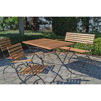 GARTENTISCHGRUPPE   - Anthrazit/Akaziefarben, Basics, Holz/Metall (120/75/80cm) - Gardenson