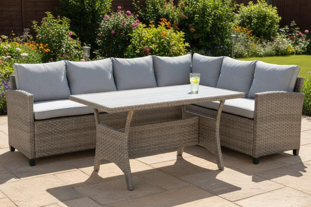 LOUNGEGARNITUR 3-teilig  234/178 cm  Stahl  - Grau, MODERN, Kunststoff/Textil (234/178cm) - Ondega