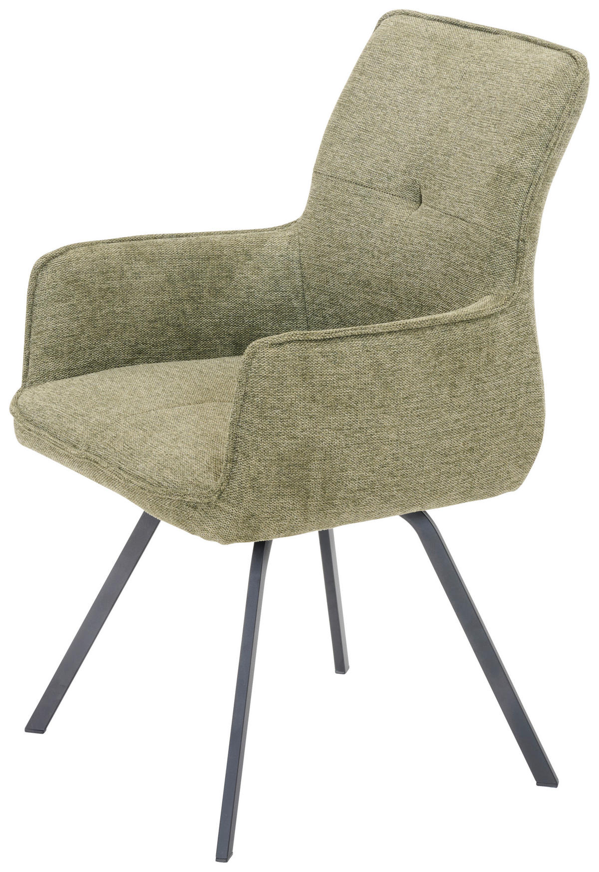ARMLEHNSTUHL  in Stahl Chenille  - Schwarz/Grün, Design, Textil/Metall (56/89/62cm) - Welnova