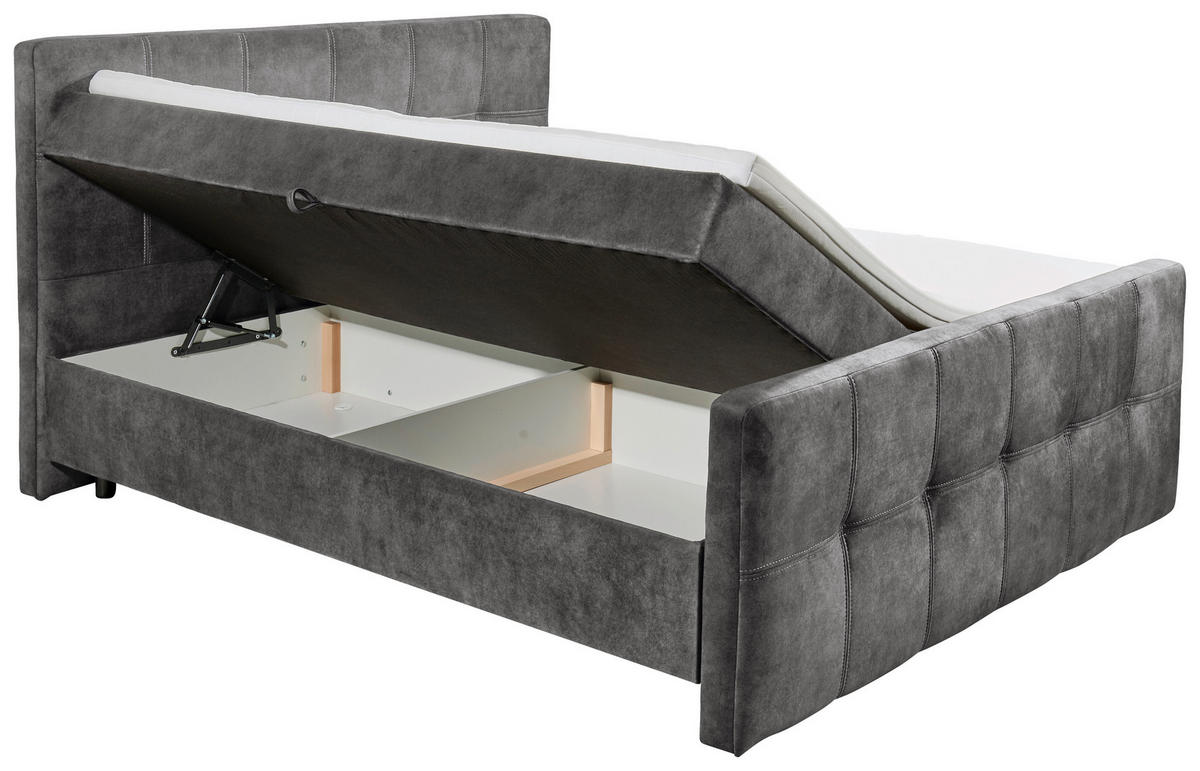 BOXBETT 180/200 cm  in Anthrazit  - Anthrazit/Schwarz, Modern, Holzwerkstoff/Kunststoff (180/200cm) - MID.YOU