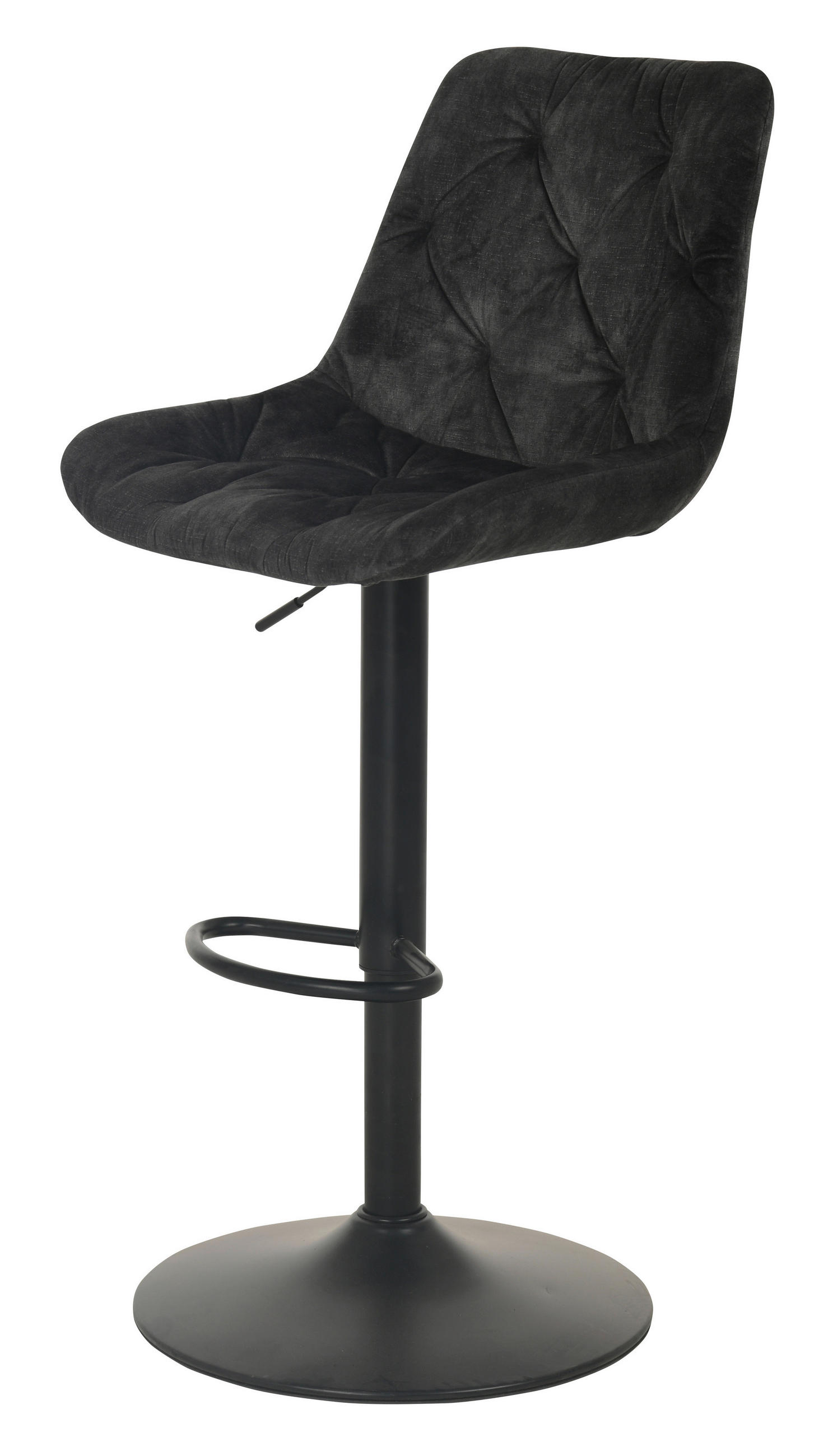 BARSKI STOL, siva  - siva/črna, Design, kovina/tekstil (47/93.5-114.5/52cm) - Carryhome