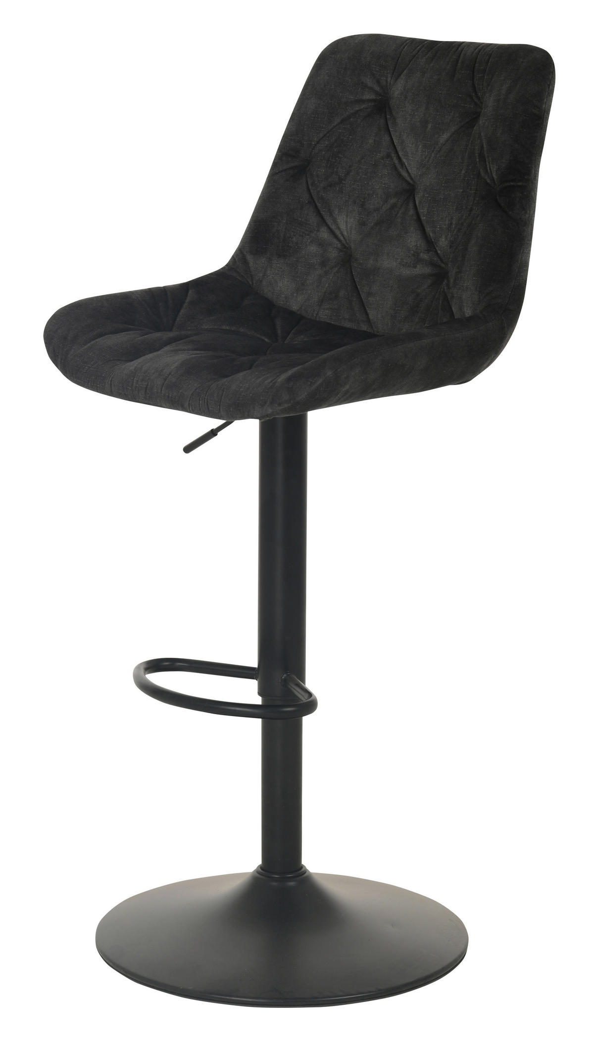 BARSKI STOL, siva  - siva/črna, Design, kovina/tekstil (47/93.5-114.5/52cm) - Carryhome