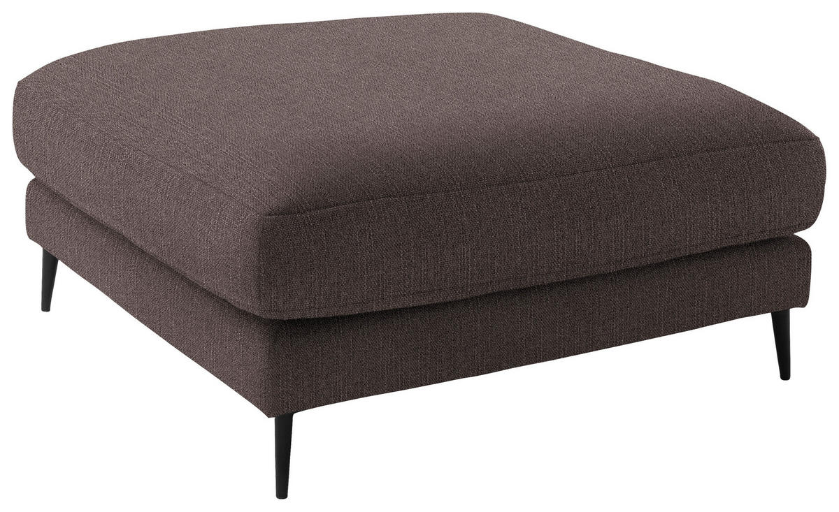 ECKSOFA in Flachgewebe Hellbraun  253/177 cm  - Hellbraun/Schwarz, Design, Textil/Metall (253/177cm) - Dieter Knoll