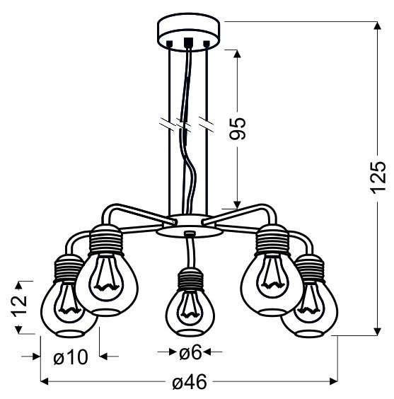 PENDELLEUCHTE 46/46/125 cm  - Chromfarben, KONVENTIONELL, Metall (46/46/125cm)