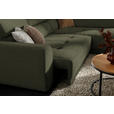 ECKSOFA  in Struktur Olivgrün  284/205 cm  - Schwarz/Olivgrün, Design, Kunststoff/Textil (284/205cm) - Xora