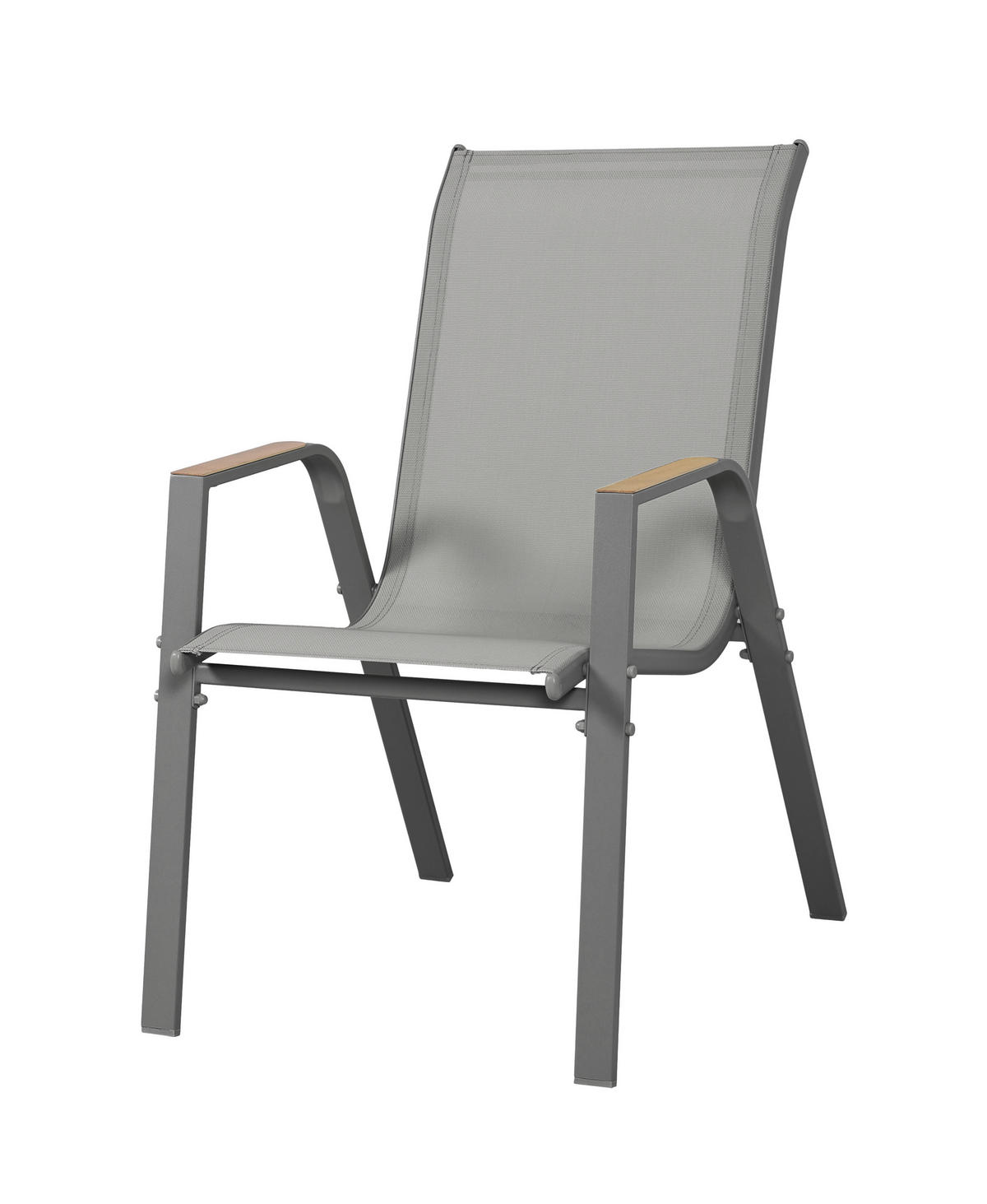 GARTENTISCHGRUPPE Stahl  - Naturfarben/Grau, KONVENTIONELL, Kunststoff/Metall - Gardenson