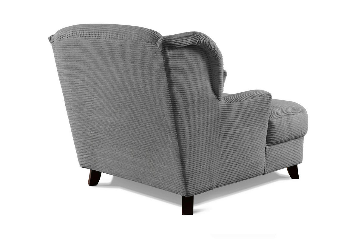 XXL-SESSEL Cord Grau    - Dunkelbraun/Grau, KONVENTIONELL, Holz/Textil (109/104/145cm) - Sit & More