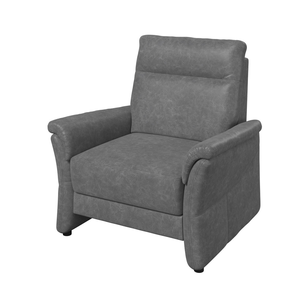 SESSEL in Mikrofaser Grau  - Schwarz/Grau, KONVENTIONELL, Kunststoff/Textil (104/98/91cm) - Elegando