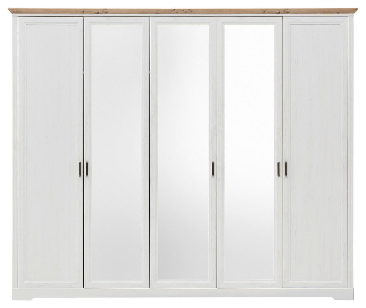 ORMAR SA KLASIČNIM VRATIMA bela, hrast artisan  264/220/64 cm  - boja nikla/bela, Lajfstajl, metal/pločasti materijal (264/220/64cm) - Zandiara