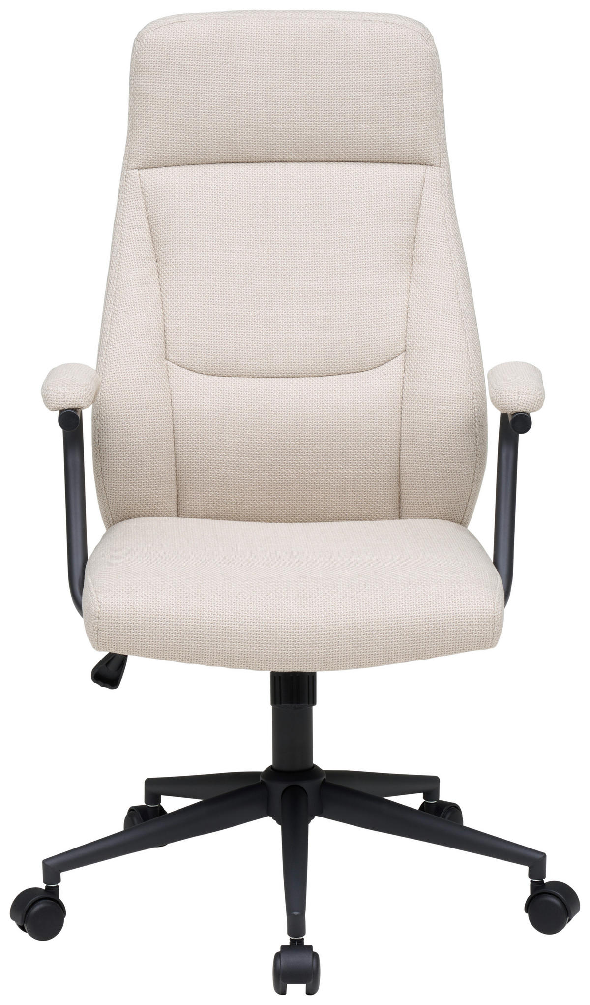 DREHSTUHL Webstoff Creme, Schwarz  - Creme/Schwarz, MODERN, Kunststoff/Textil (60/106-114/65cm) - MID.YOU