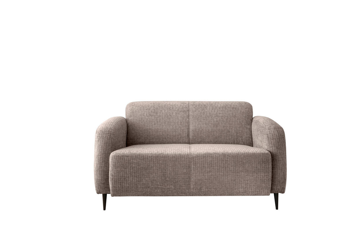 2-SITZER-SOFA Mikrofaser Beige  - Beige/Schwarz, Modern, Textil/Metall (140/76/90cm) - Livetastic
