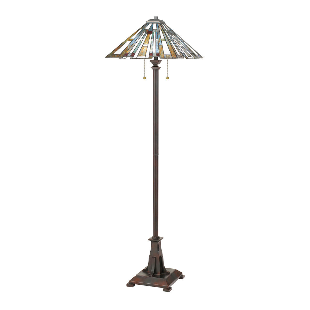 STEHLEUCHTE 30/157,80 cm    - Dunkelbraun/Multicolor, KONVENTIONELL, Glas/Naturmaterialien (30/157,80cm) - Elstead Lighting