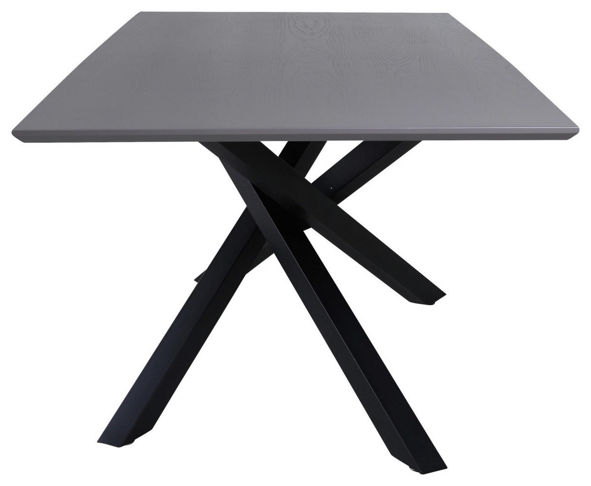 ESSTISCH furniert rechteckig Schwarz  - Schwarz, Design, Holzwerkstoff/Metall (180/90/76cm) - Livetastic