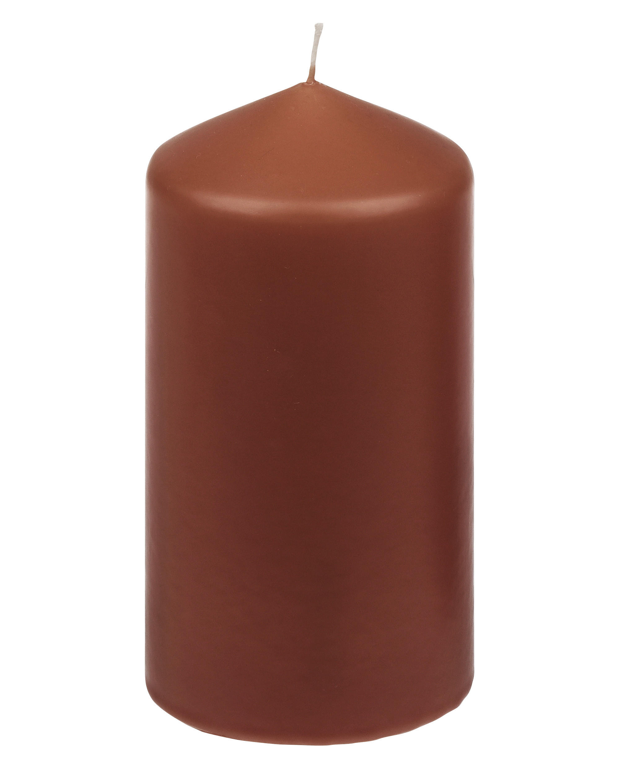 STUMPENKERZE  - Braun, Basics, Paraffin (7,7/15,0cm) - Steinhart