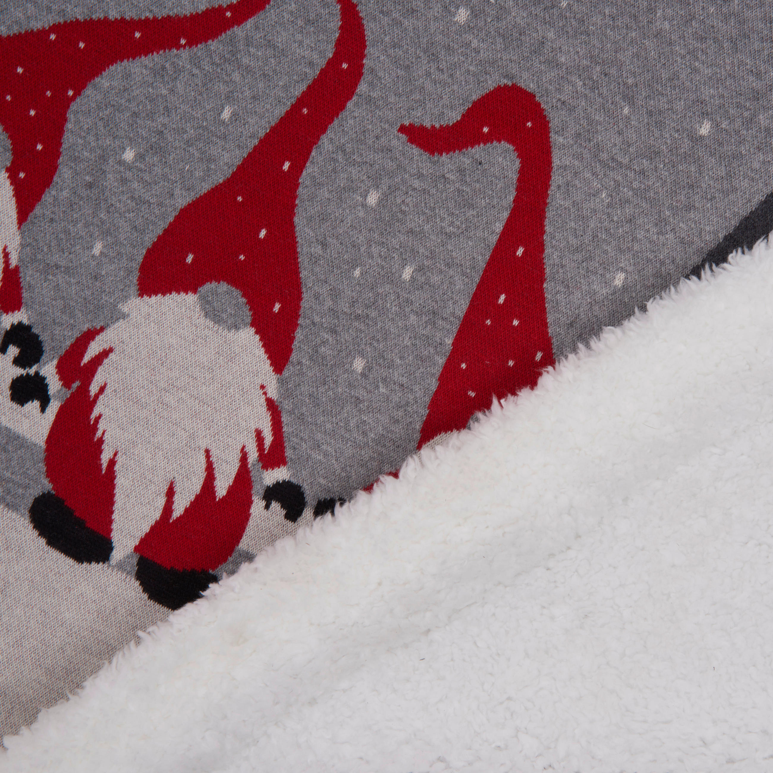 WOHNDECKE GNOM 150/200 cm  - Rot/Grau, KONVENTIONELL, Textil (150/200cm) - X-Mas