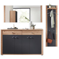 Ansamblu De Hol, 3 piese, 222/199/38 cm  - grafit/stejar Artisan, Design, material pe bază de lemn (222/199/38cm) - Xora