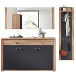 GARDEROBE 3-teilig  in 222/199/38 cm  - Graphitfarben/Eiche Artisan, Design, Holzwerkstoff (222/199/38cm) - Xora