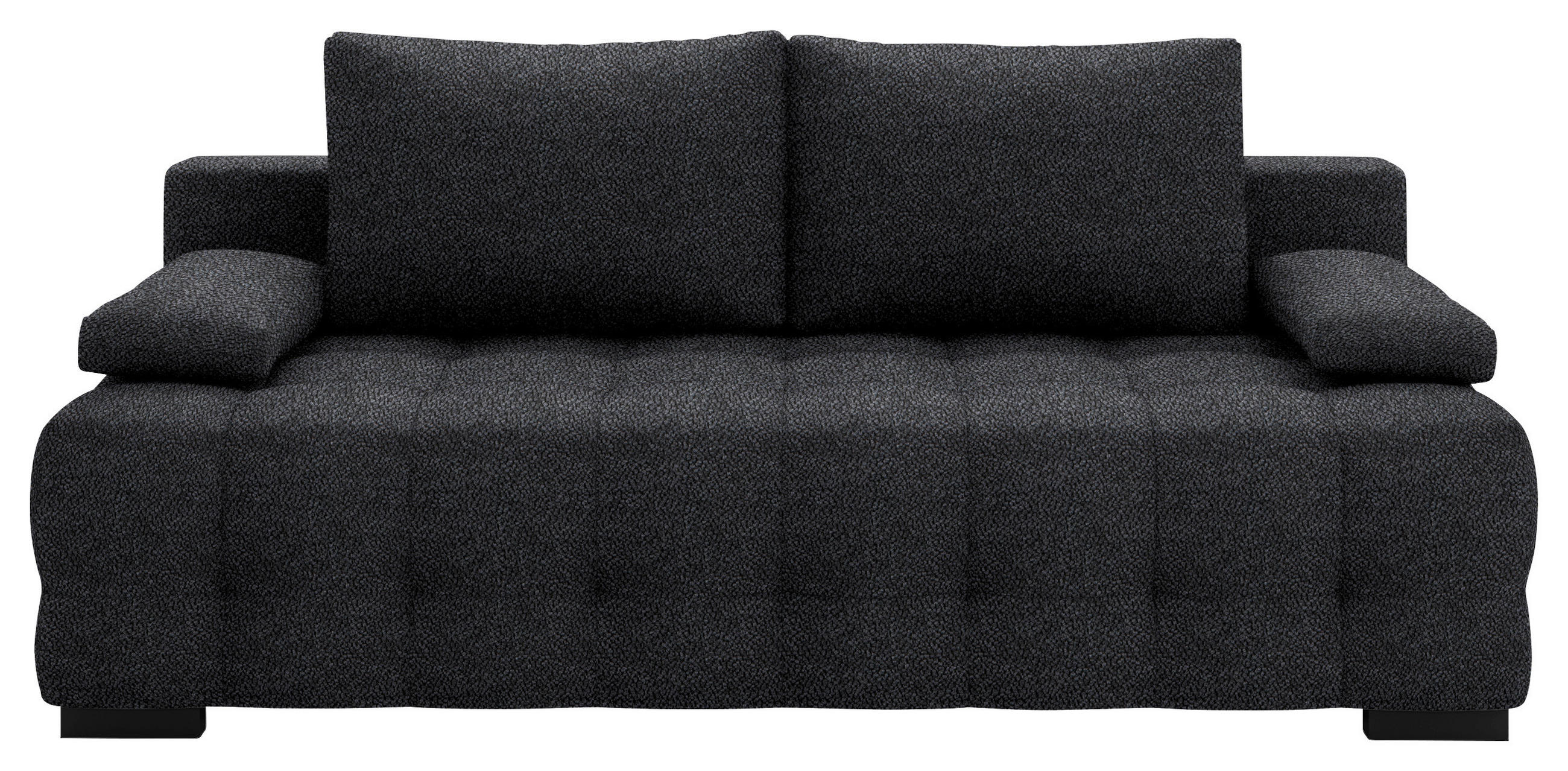SCHLAFSOFA in Chenille, Plüsch Schwarz  - Schwarz, KONVENTIONELL, Kunststoff/Textil (209/96/100cm) - Stylife