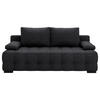 SCHLAFSOFA in Chenille, Plüsch Schwarz  - Schwarz, KONVENTIONELL, Kunststoff/Textil (209/96/100cm) - Stylife