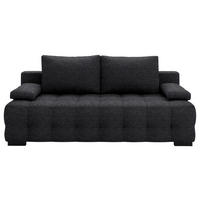 SCHLAFSOFA in Chenille, Plüsch Schwarz  - Schwarz, KONVENTIONELL, Kunststoff/Textil (209/96/100cm) - Stylife