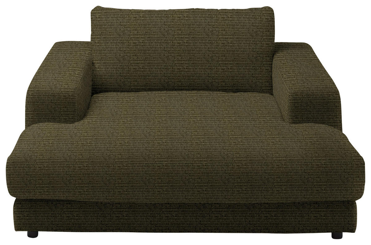 XXL-SESSEL in Chenille Olivgrün  - Schwarz/Olivgrün, Design, Kunststoff/Textil (150/86/170cm) - Lomoco