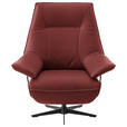 RELAXSESSEL in Leder Weinrot  - Beige/Weinrot, Design, Leder/Metall (92/79/82cm) - Dieter Knoll