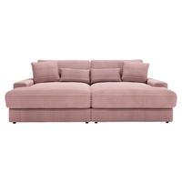 BIGSOFA in Cord Altrosa  - Schwarz/Altrosa, Modern, Kunststoff/Textil (230/85/190cm) - Carryhome