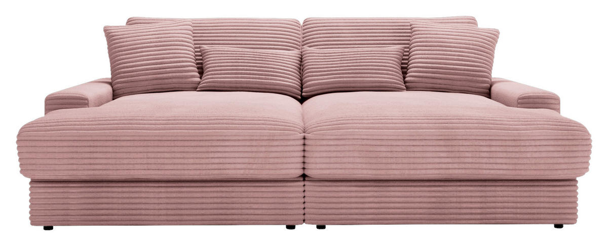 BIGSOFA in Cord Altrosa  - Schwarz/Altrosa, Modern, Kunststoff/Textil (230/85/190cm) - Carryhome