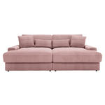 BIGSOFA in Cord Altrosa  - Schwarz/Altrosa, MODERN, Kunststoff/Textil (230/85/190cm) - Carryhome