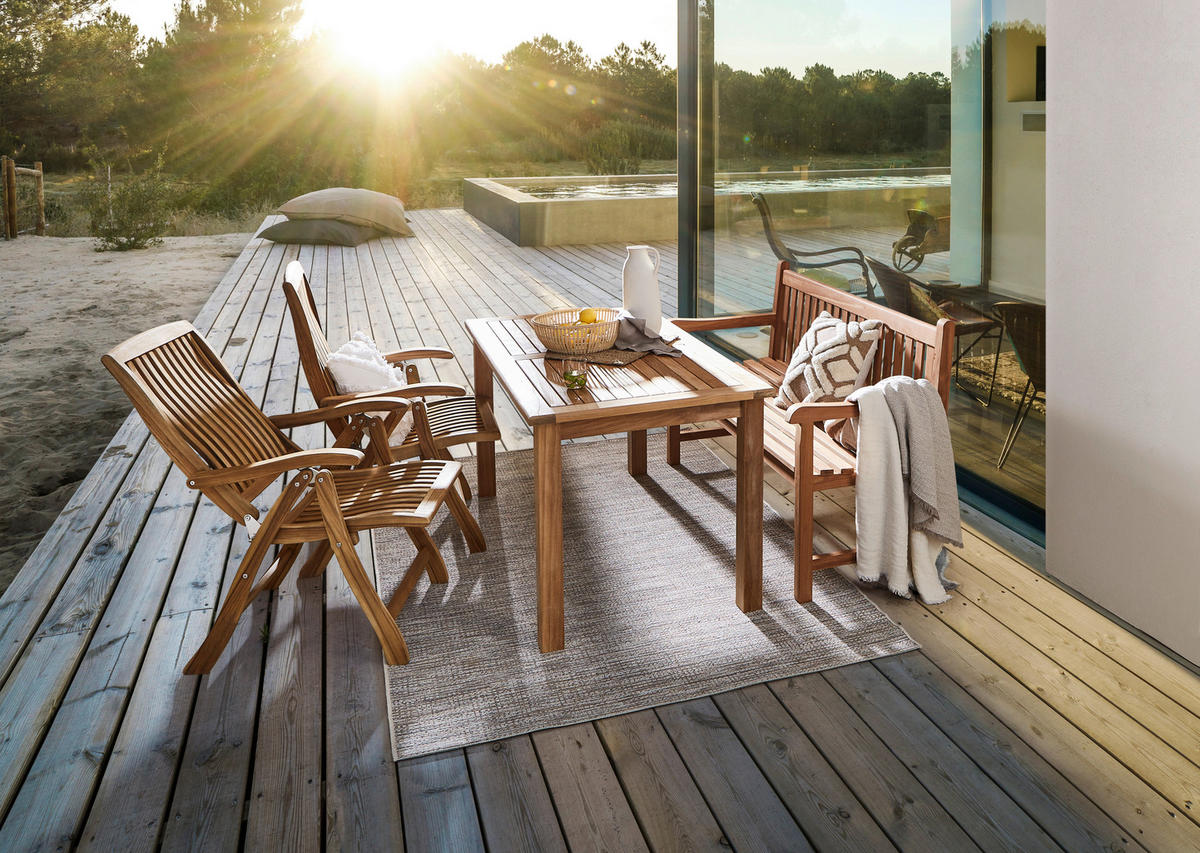 GARTENBANK 150/92/55 cm Teakholz   - Teakfarben, Natur, Holz (150/92/55cm) - Ambia Garden