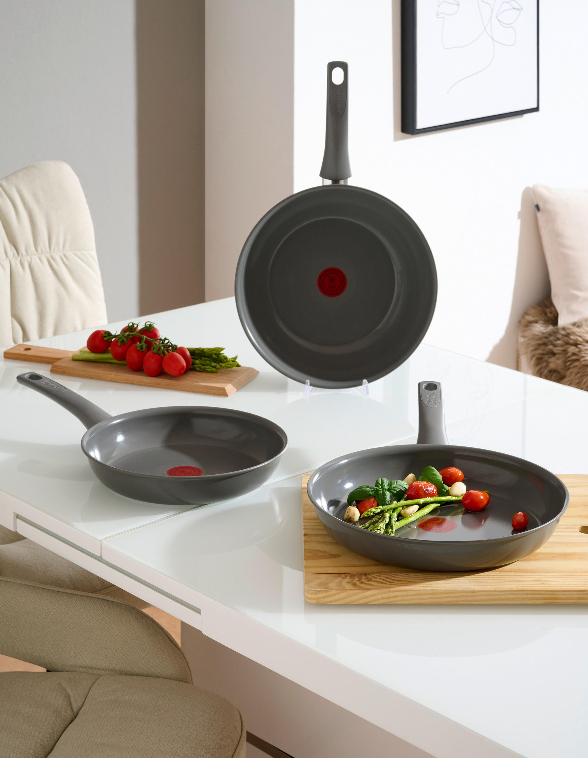 PFANNE Keramikbeschichtung  - Weiß, Basics, Metall (43,4/25,8/7,5cm) - Tefal