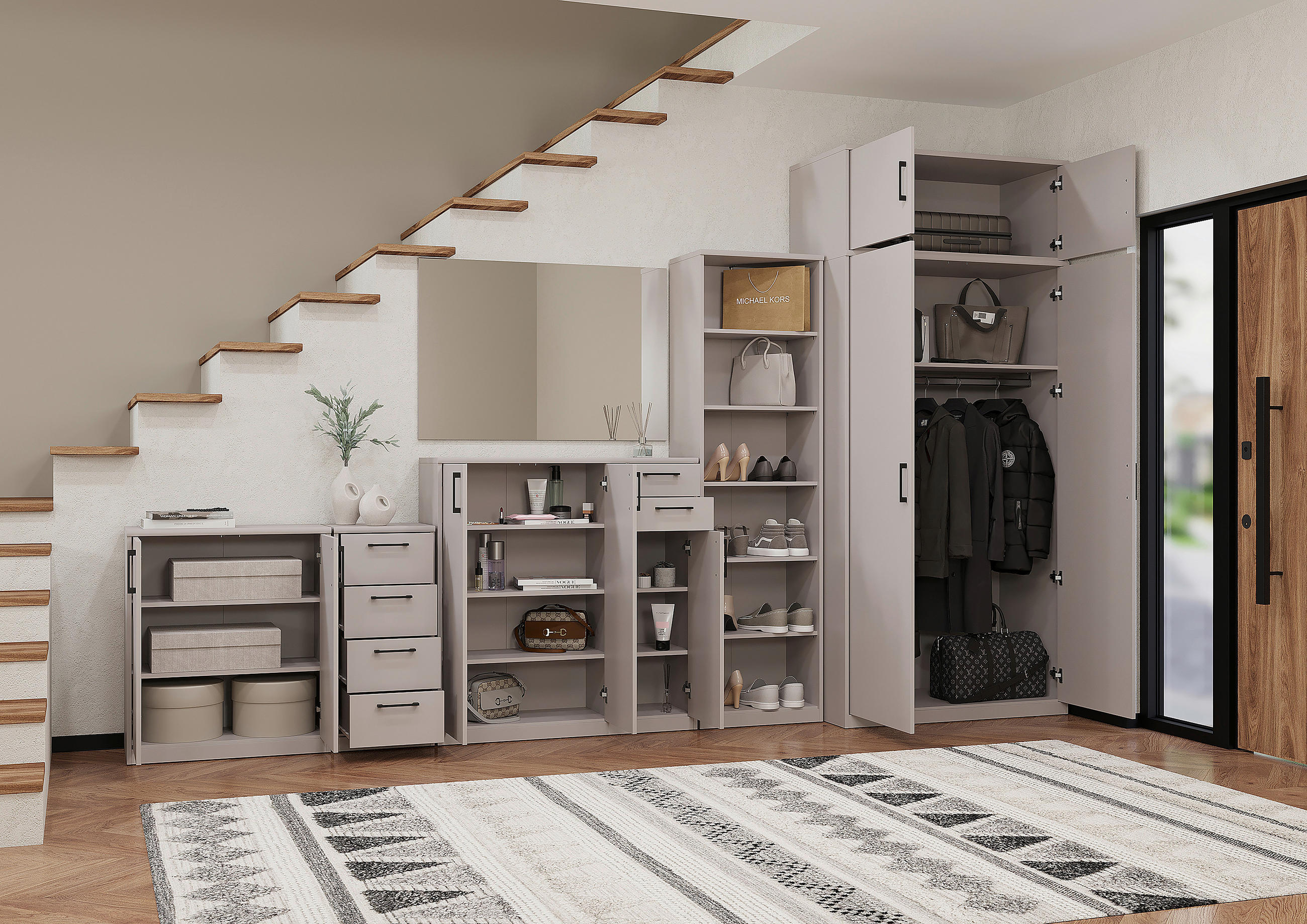 KOMMODE  in 38/84/36 cm  - Kaschmir/Schwarz, Basics, Holzwerkstoff/Kunststoff (38/84/36cm) - Xora