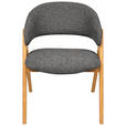 ARMLEHNSTUHL  Stoffauswahl Webstoff  - Eichefarben/Dunkelgrau, MODERN, Holz/Textil (61/85/57cm) - Carryhome