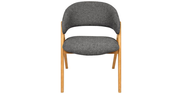 ARMLEHNSTUHL  Stoffauswahl Webstoff  - Eichefarben/Dunkelgrau, MODERN, Holz/Textil (61/85/57cm) - Carryhome