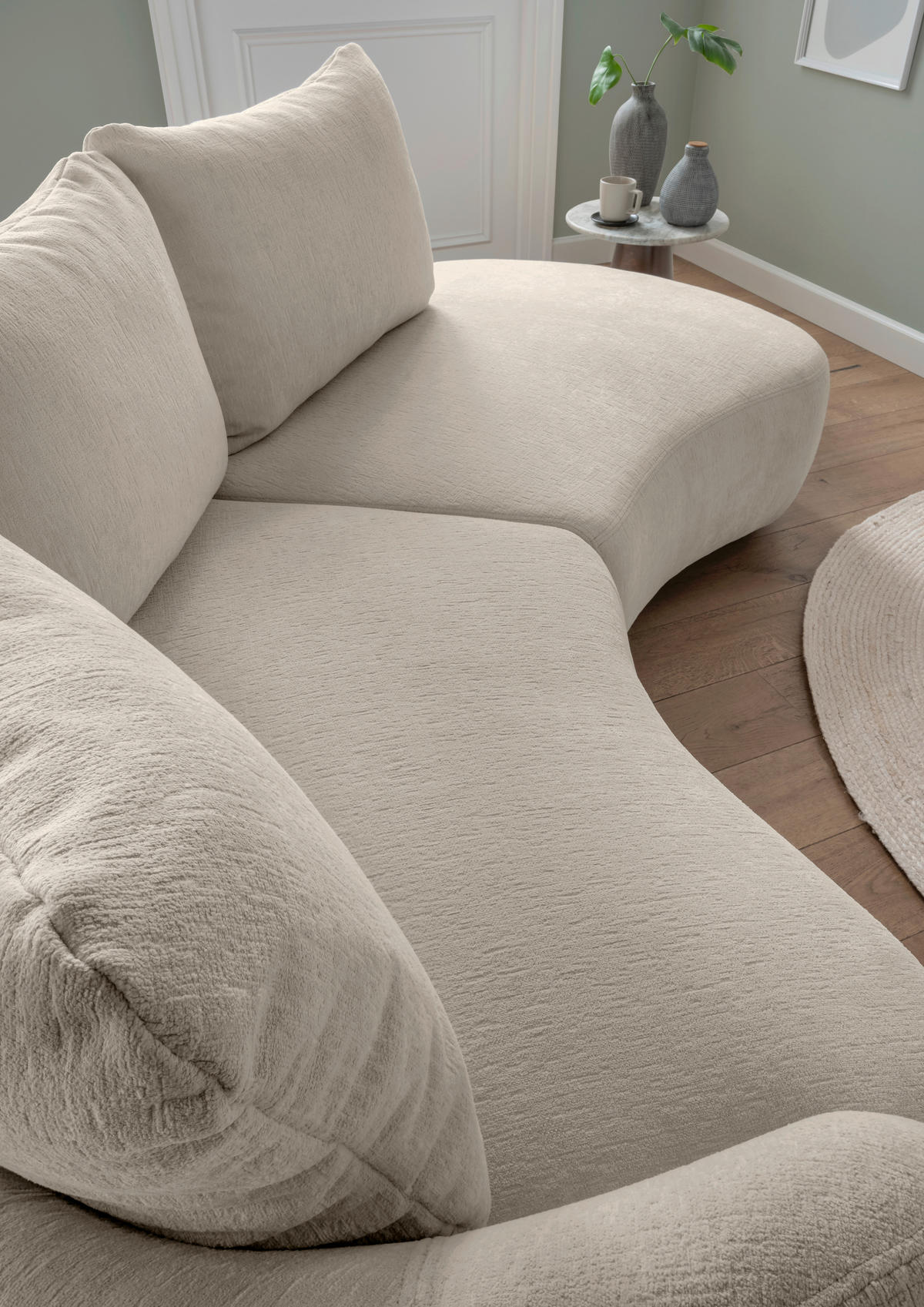 ECKSOFA in Mikrofaser Taupe  - Taupe/Schwarz, Modern, Kunststoff/Textil (139/250cm) - Livetastic