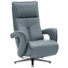 RELAXSESSEL in Leder Grau  - Chromfarben/Grau, Design, Leder/Metall (77/110/87cm) - Valdera