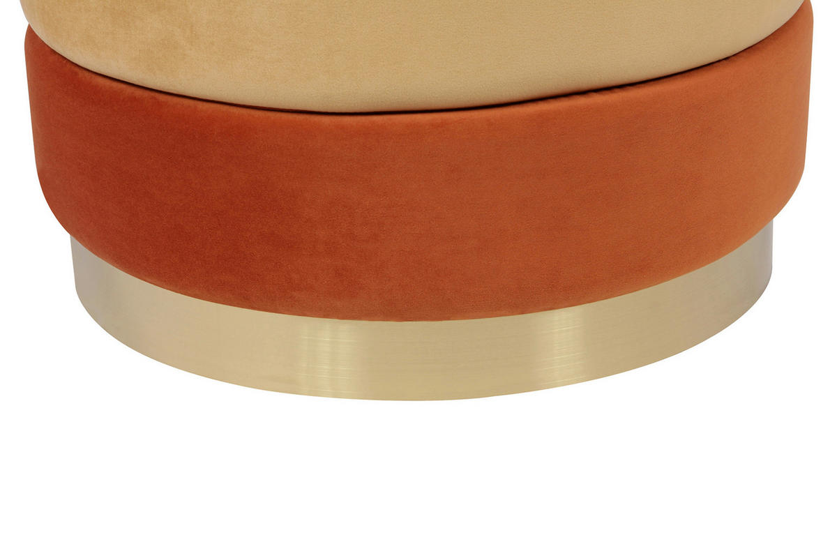 TABURET, textil, 50/42 cm - oranžová/barvy zlata, Design, kov/textil (50/42cm) - MID.YOU