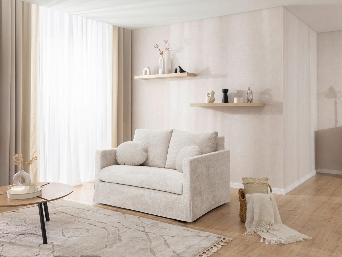 2-SITZER-BEZUG - Creme, Design, Textil (140/89/95cm) - P & B