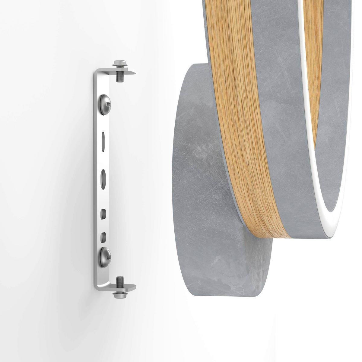 WANDLEUCHTE 30/73 cm   - Braun/Weiß, Design, Holz/Kunststoff (30/73cm) - Eglo