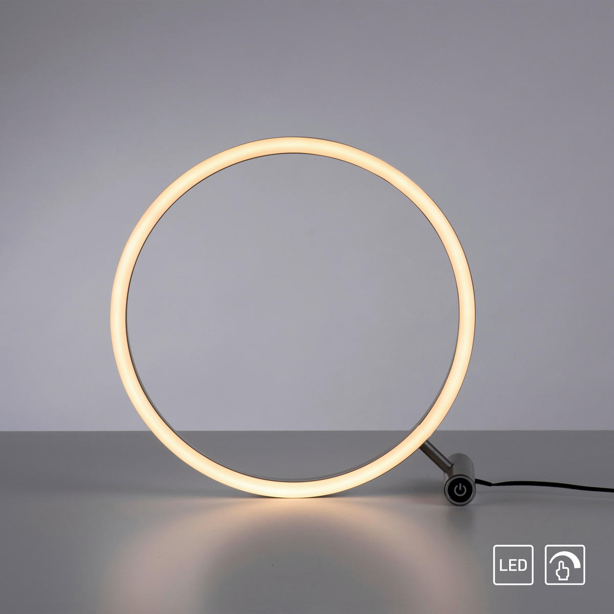 STOLNÁ LED LAMPA, dotykový stmievač, 28,5/10/28 cm - hliníková, Design, kov/plast (28,5/10/28cm)
