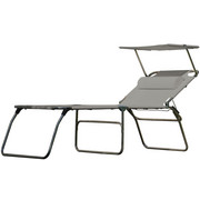 DREIBEINLIEGE Aluminium Grau, Alufarben - Alufarben/Grau, Basics, Textil/Metall (74/50/207cm) - Jan Kurtz