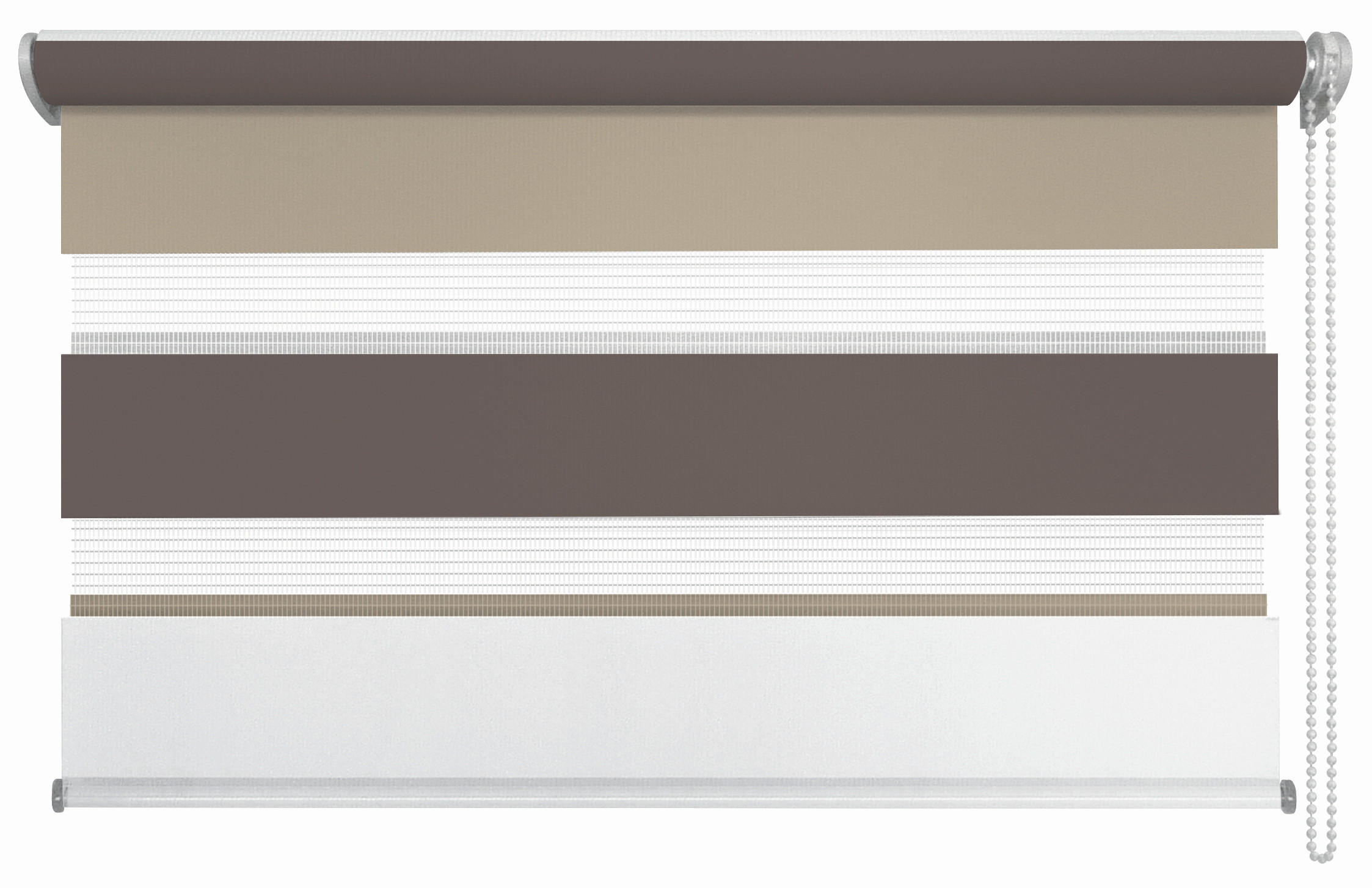 DOPPELROLLO 120/160 cm  - Hellbraun/Braun, Design, Textil (120/160cm) - Homeware