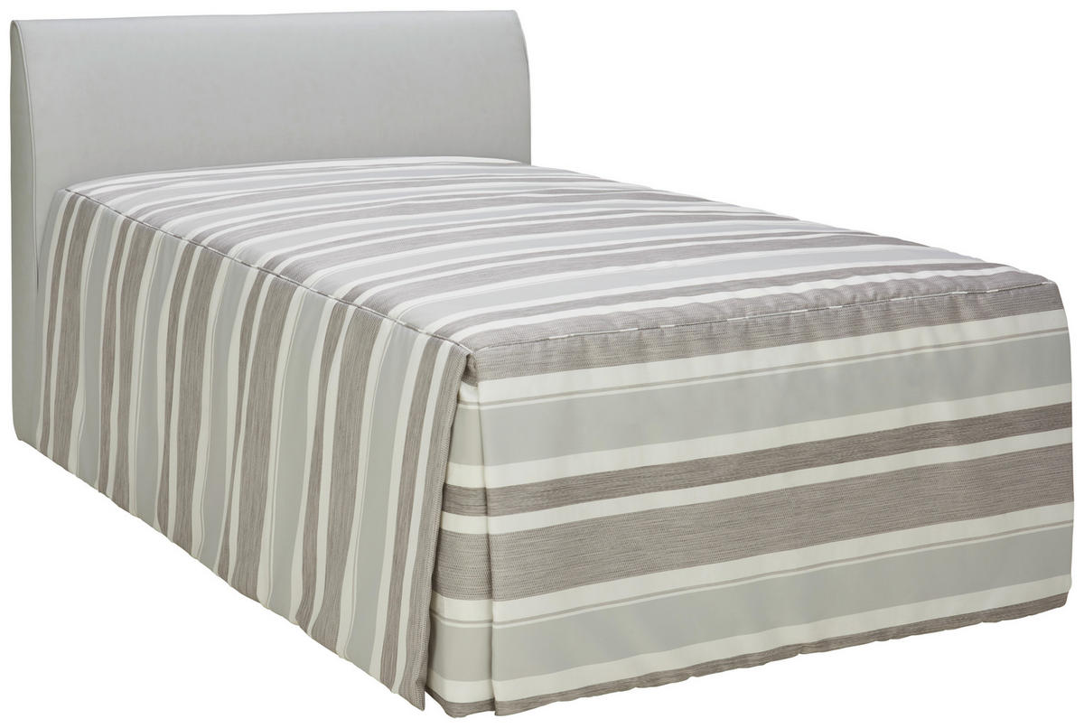 POLSTERBETT 140/200 cm,  in Grau, Matratze, Lattenrost, Bettkasten, Tagesdecke, H2 = mittel  - Weiß/Grau, KONVENTIONELL, Holzwerkstoff/Textil (140/200cm) - RUF Betten