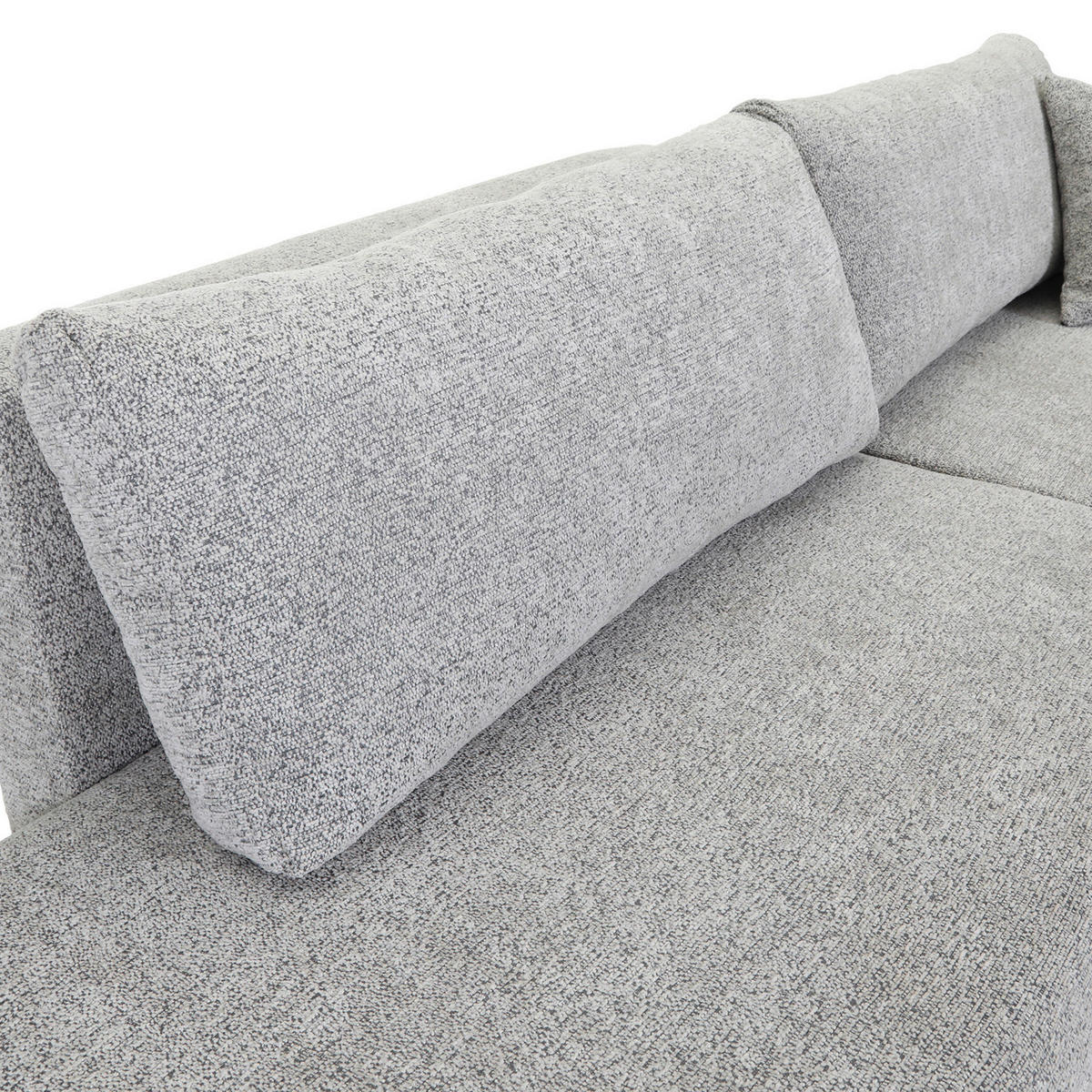 ECKSOFA Grau Flachgewebe Zierkissen, Rückenkissen, Bettkasten, Schlaffunktion, Rücken echt, Liegefläche im Originalstoff  - Schwarz/Grau, KONVENTIONELL, Kunststoff/Textil (260/145cm) - Carryhome